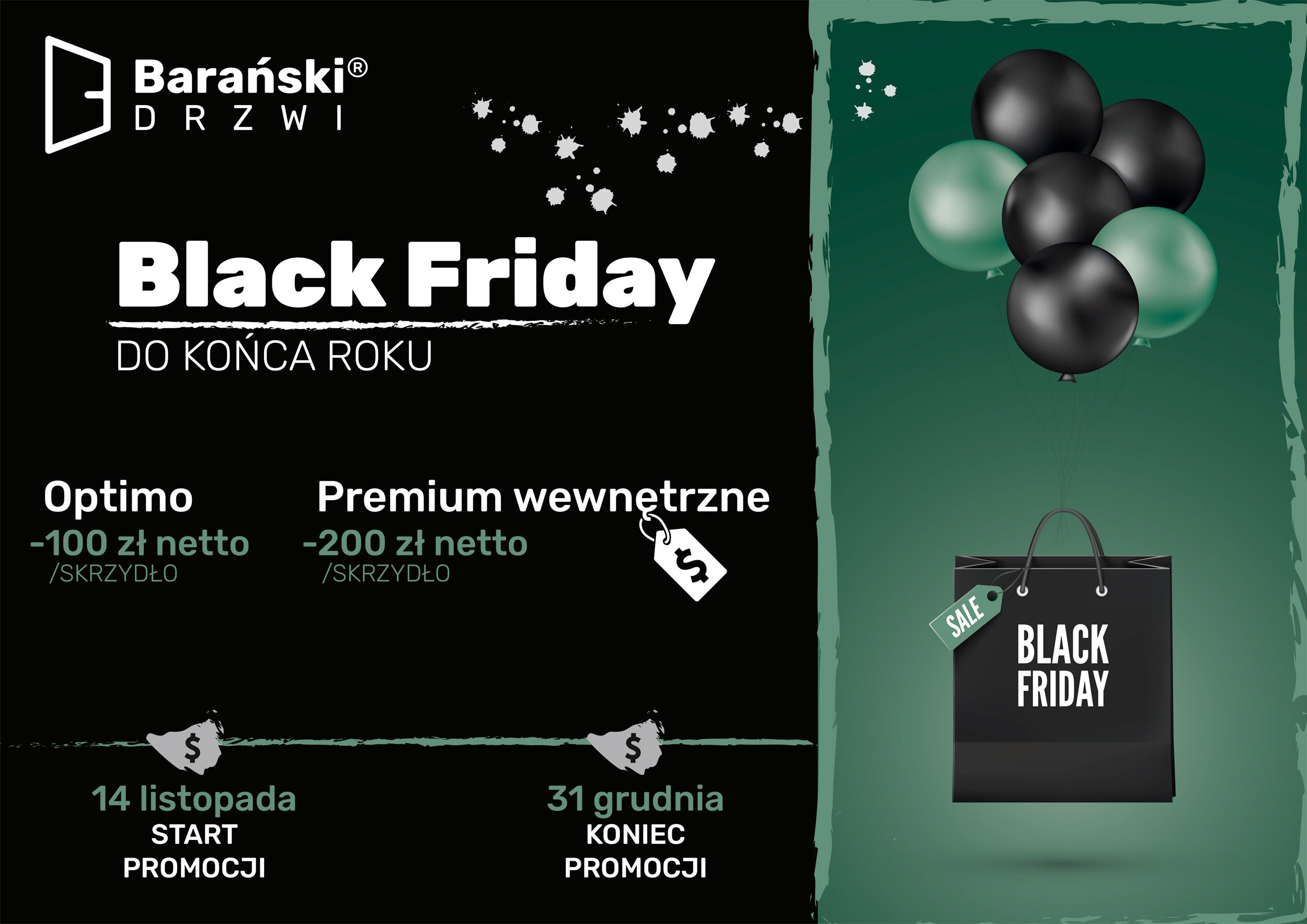Promocja Black Friday w Barański Drzwi - specjalne ceny do końca roku 2021